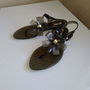 ** Rck Brand Glitter Jelly Thong Sandals w/Straps